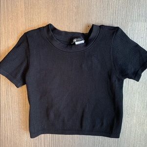 ZARA Black Ribbed Top